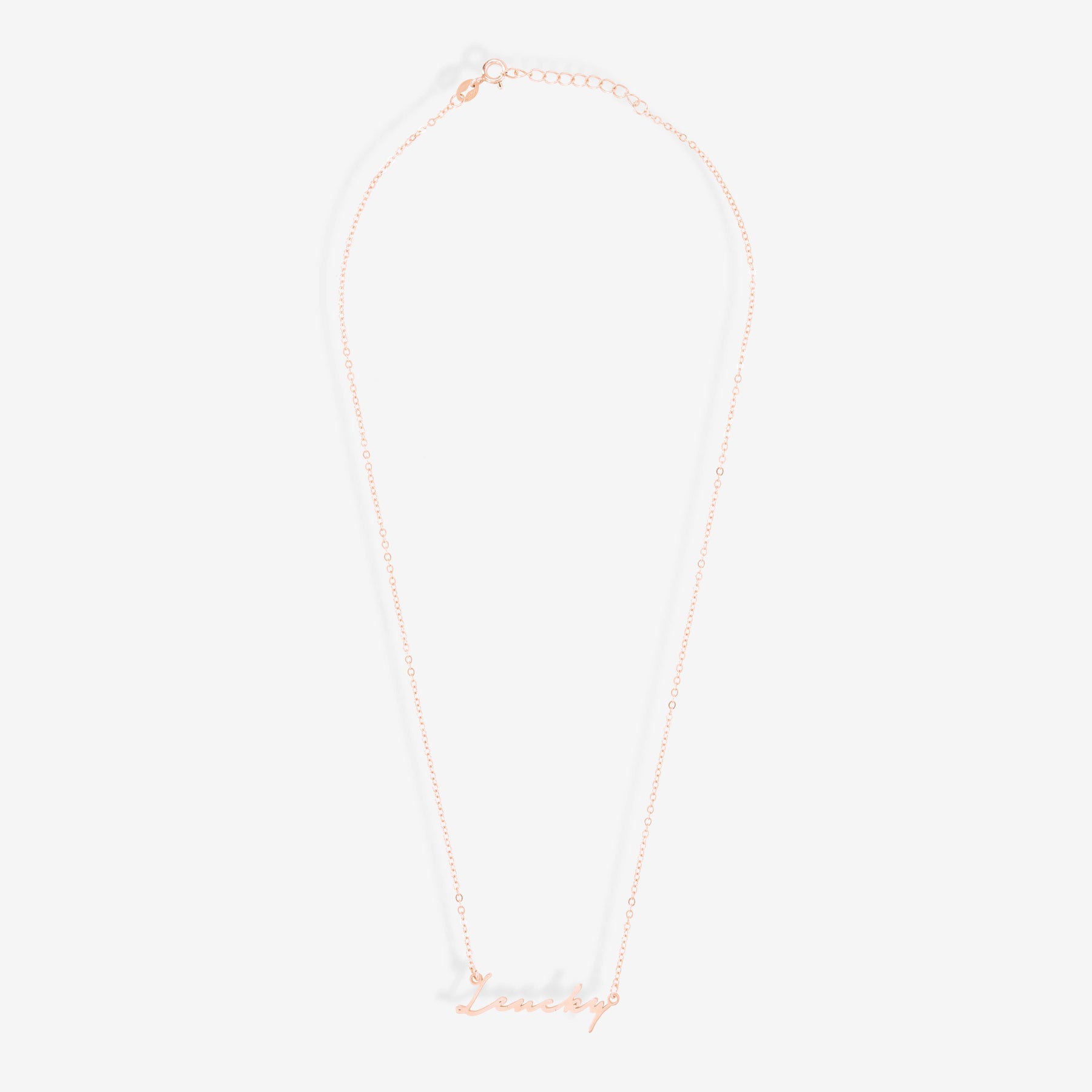 Custom Name Necklace Necklace Custom Paw Jewelry 18K Rose Gold Vermeil 14''/35.5cm