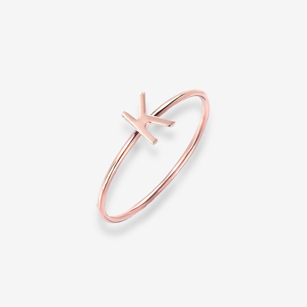 Custom Initial Ring Ring Custom Paw Jewelry 18K Rose Gold Vermeil 3.5