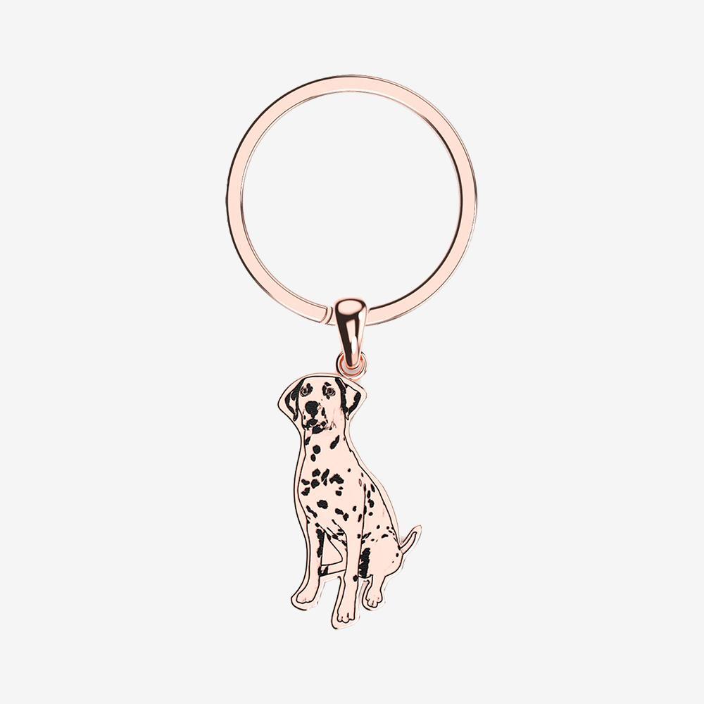 Custom Pet Keychain Keychain Custom Paw Jewelry 18K Rose Gold Vermeil 