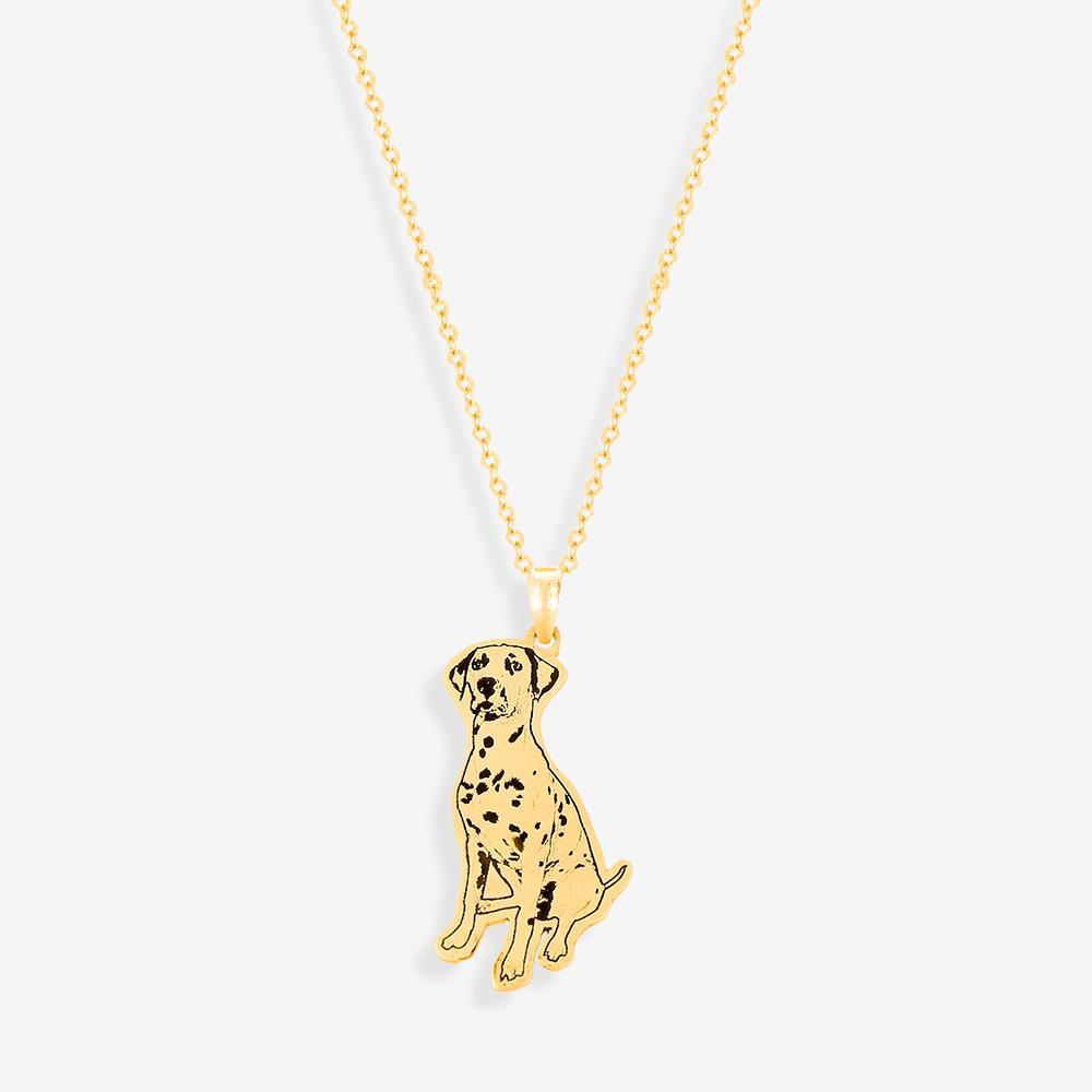 Custom Pet Necklace Necklace Custom Paw Jewelry 18K Gold Vermeil 14''/35.5cm
