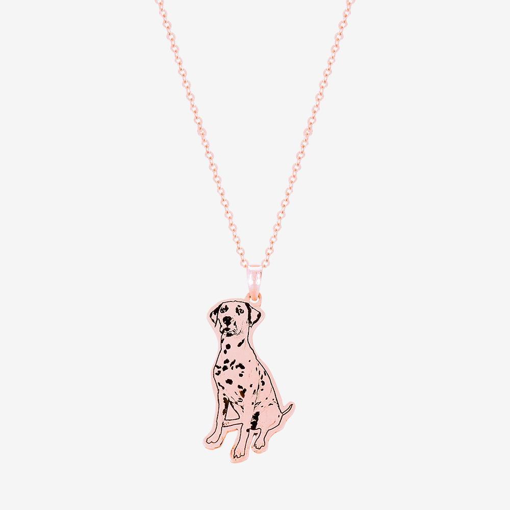 Custom Pet Necklace Necklace Custom Paw Jewelry 18K Rose Gold Vermeil 14''/35.5cm
