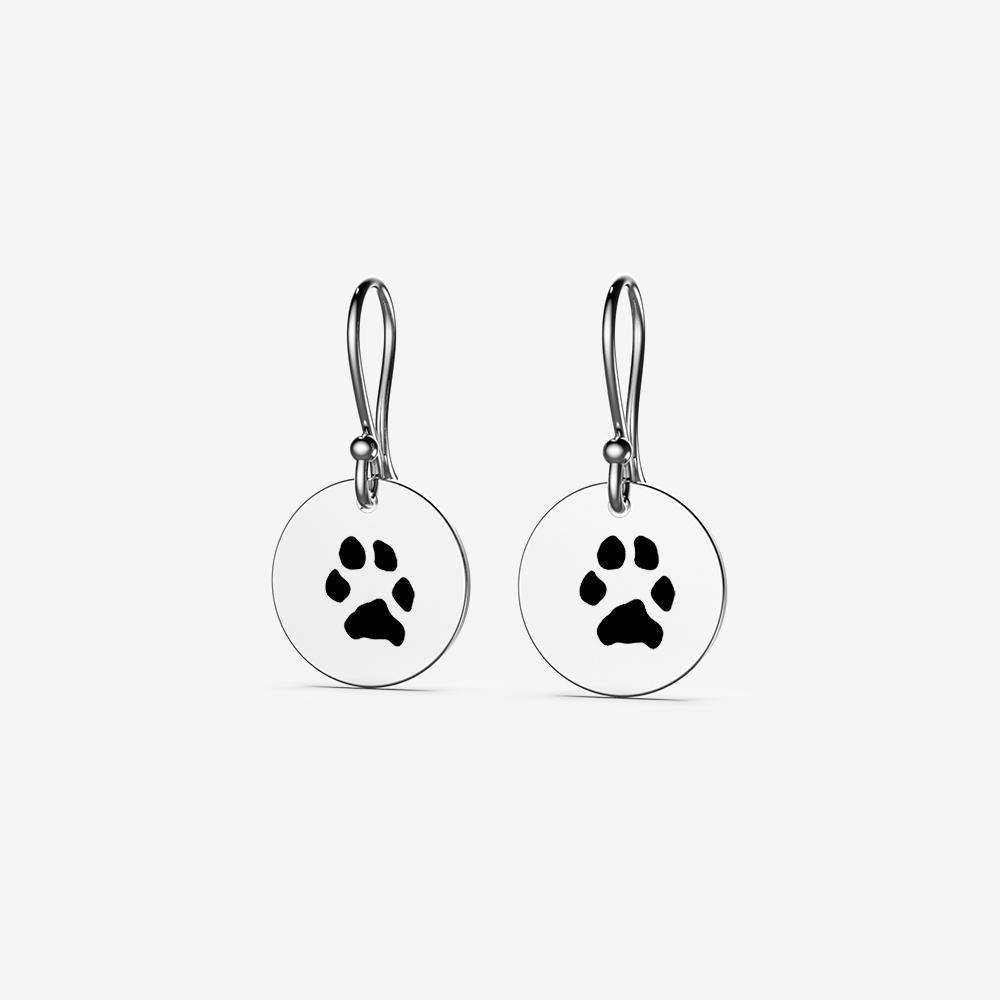 Custom Paw Hanging Earrings Earrings Custom Paw Jewelry Sterling Silver 