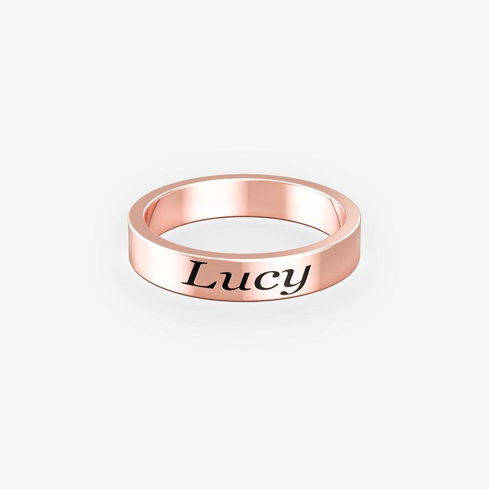 Custom Text Ring Ring Custom Paw Jewelry 18K Rose Gold Vermeil 3.5 