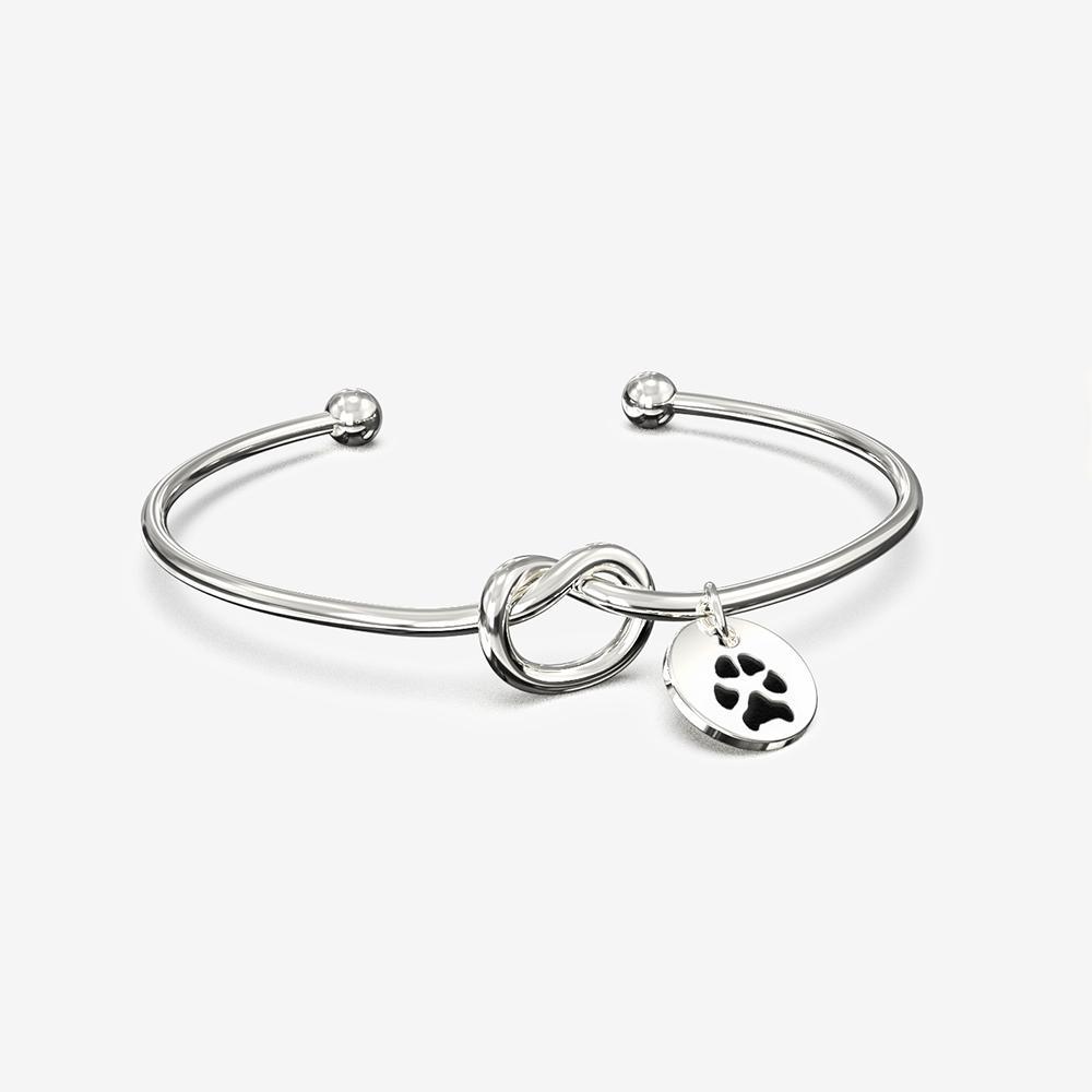 Custom Paw Knot Bracelet Bracelet Custom Paw Jewelry Sterling Silver 9.5mm 1