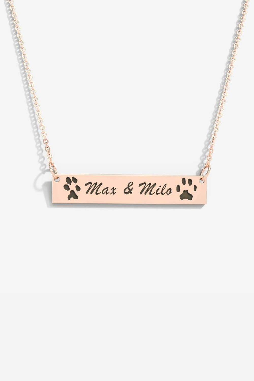 Custom Paw Bar Necklace
