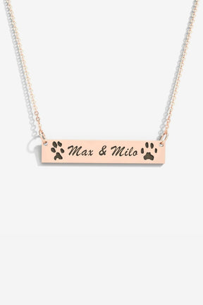 Custom Paw Bar Necklace