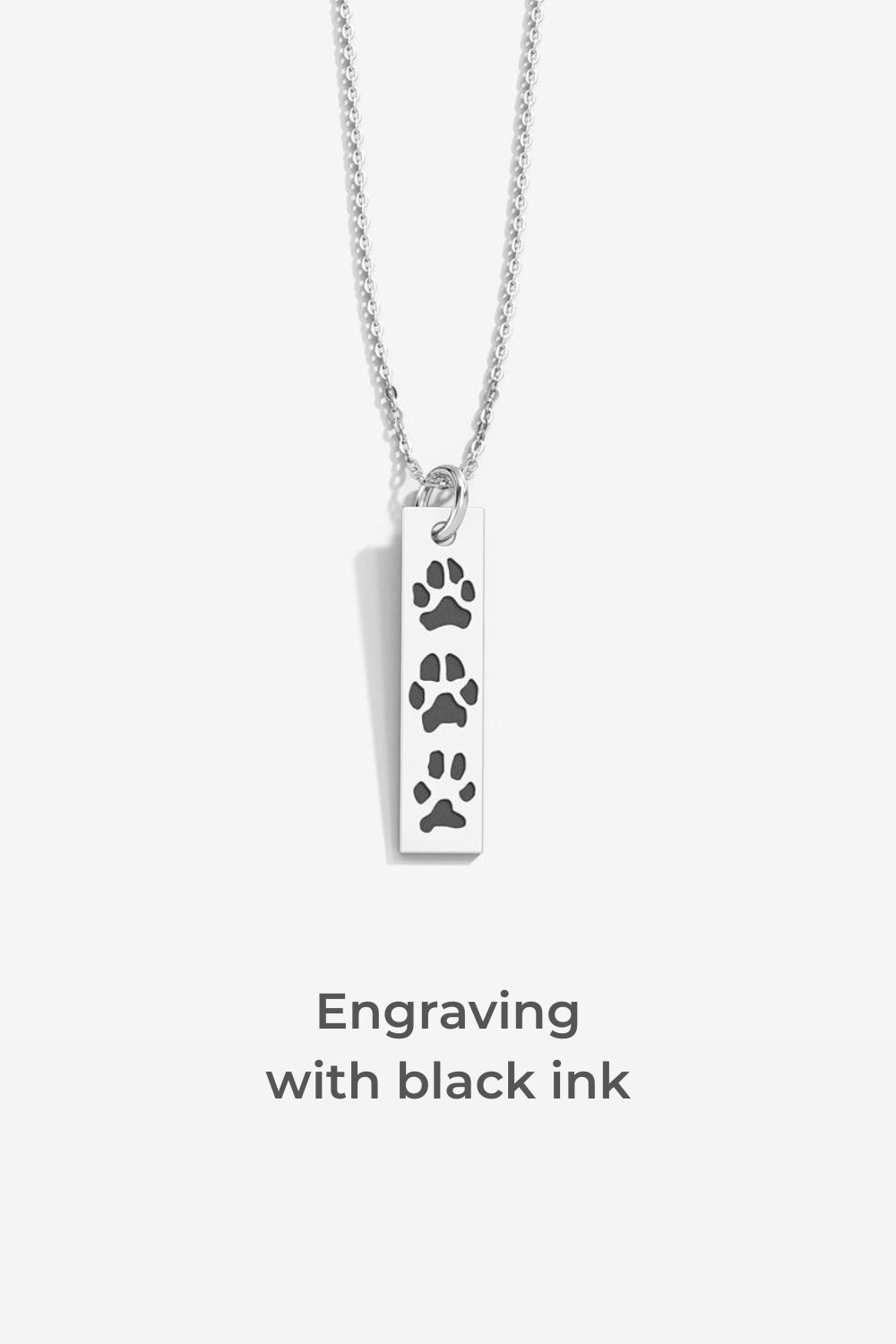 Custom Paw Hanging Bar Necklace