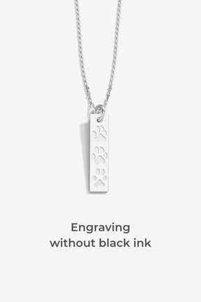 Custom Paw Hanging Bar Necklace