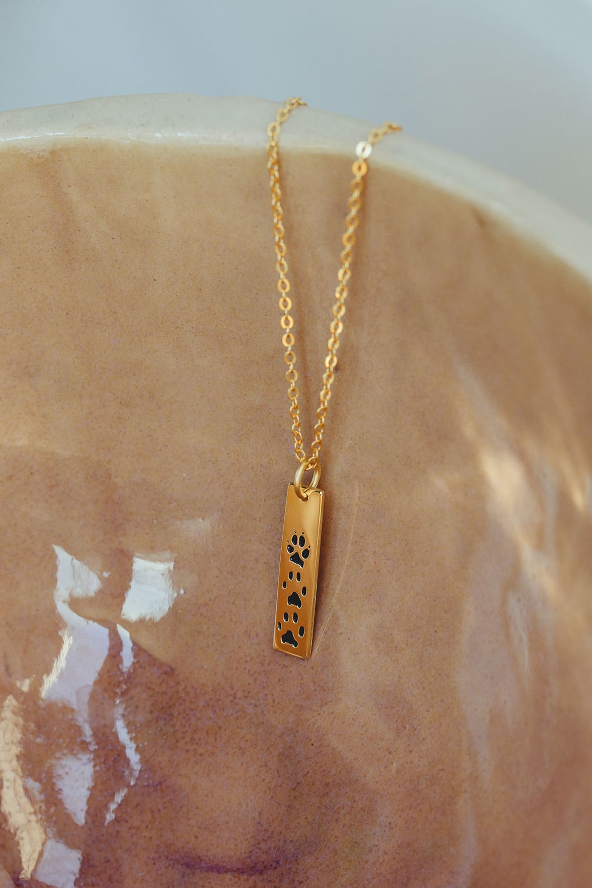 Custom Paw Hanging Bar Necklace