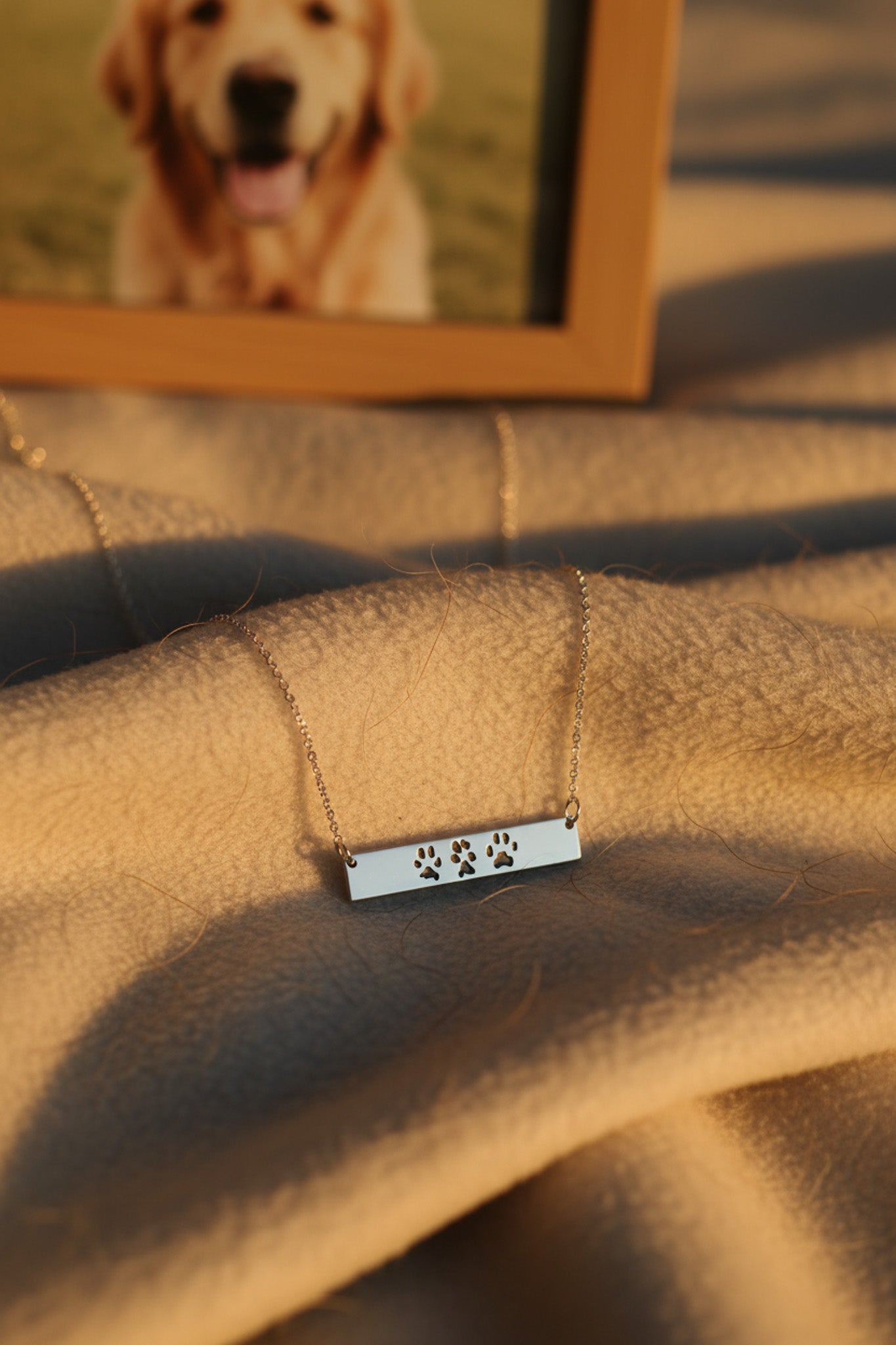 Custom Paw Bar Necklace