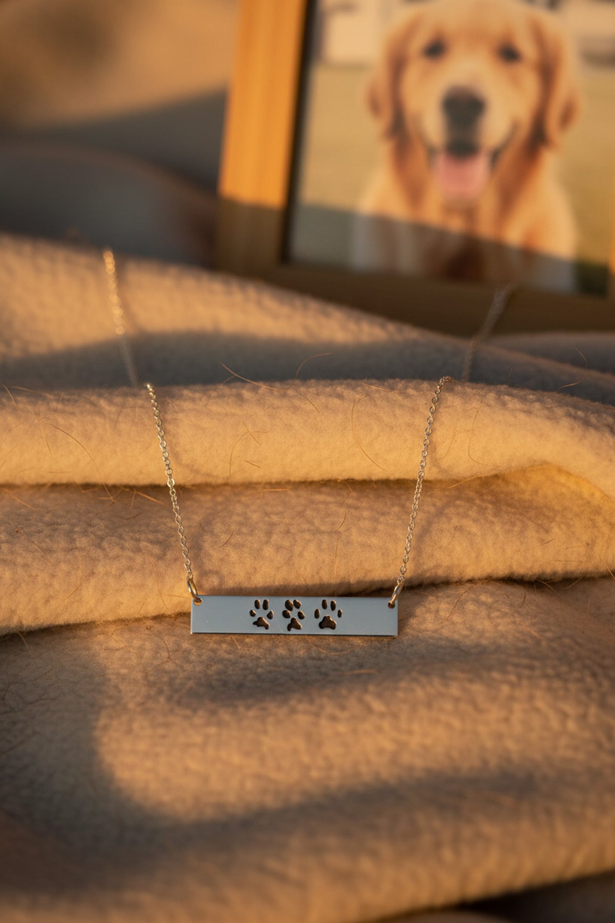 Custom Paw Bar Necklace