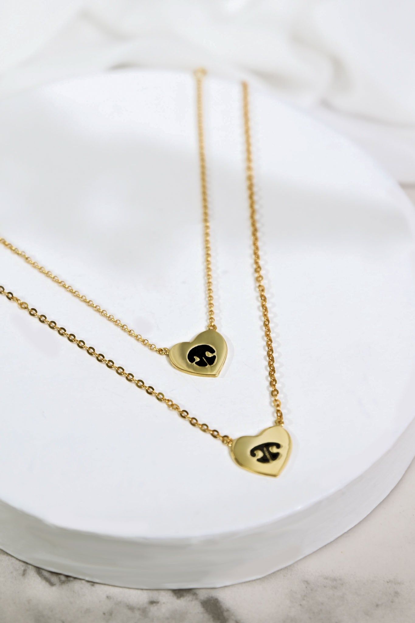 Double-Sided Custom Paw Fixed Heart Necklace
