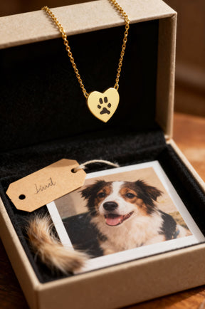 Double-Sided Custom Paw Fixed Heart Necklace