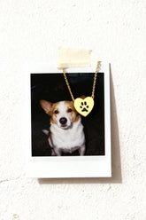 Double-Sided Custom Paw Fixed Heart Necklace