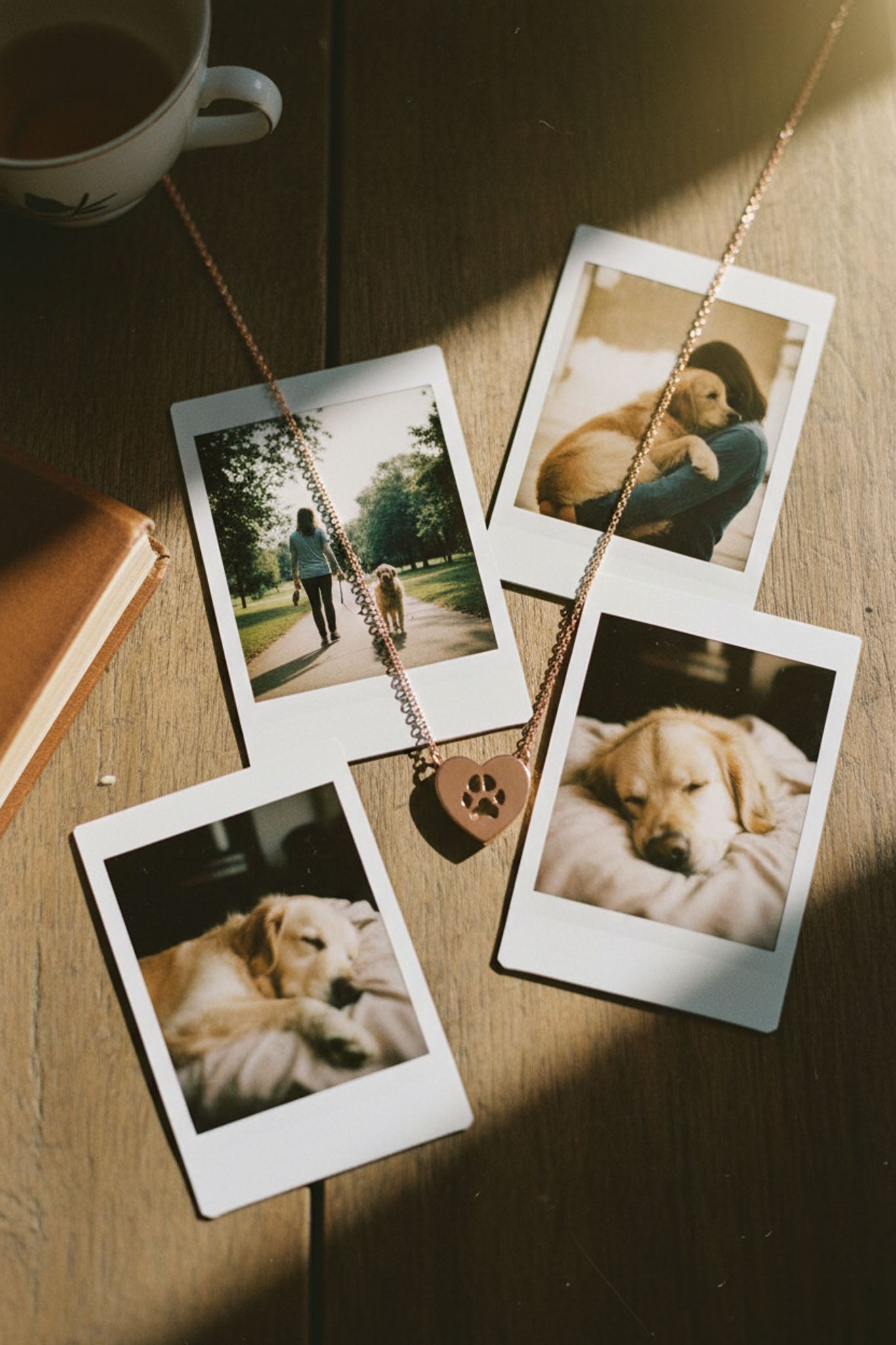 Double-Sided Custom Paw Fixed Heart Necklace