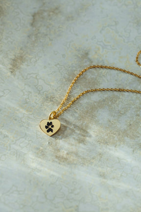 Custom Paw Heart Necklace