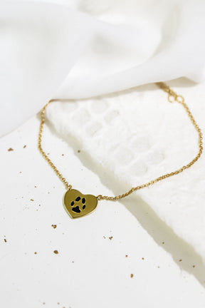 Custom Paw Heart Bracelet