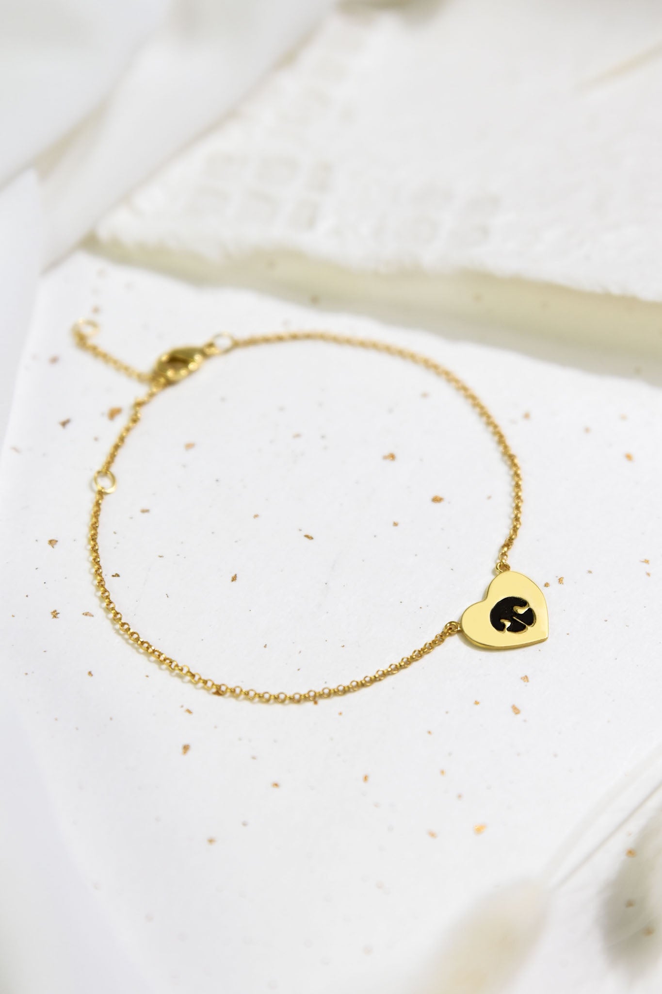 Double-Sided Custom Paw Heart Bracelet