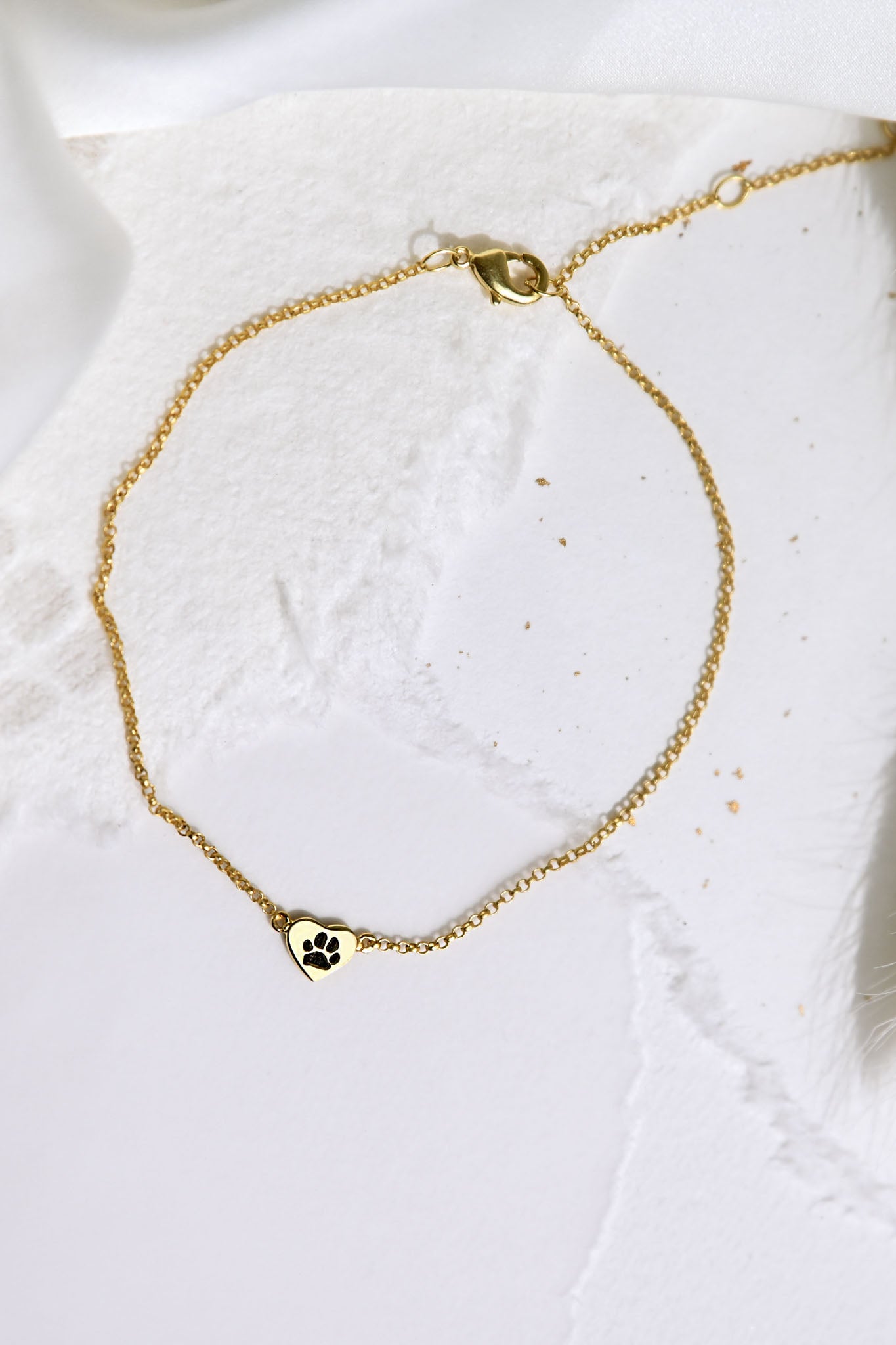 Double-Sided Custom Paw Heart Bracelet