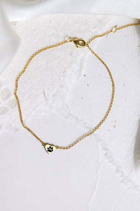 Double-Sided Custom Paw Heart Bracelet