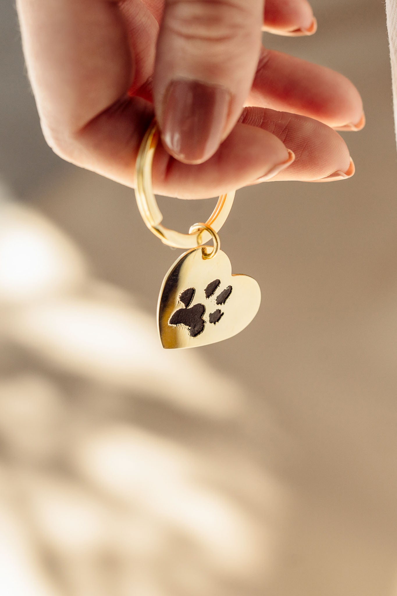 Custom Paw Heart Keychain