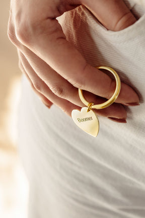 Custom Paw Heart Keychain