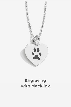 Custom Paw Heart Necklace
