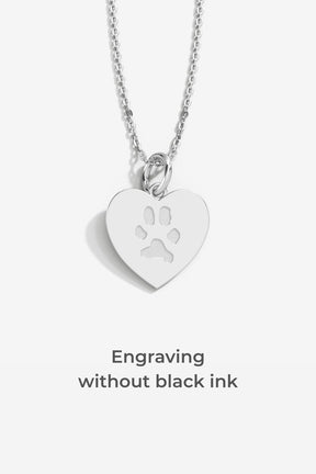 Custom Paw Heart Necklace