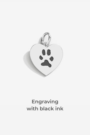 Double-Sided Custom Paw Heart Pendant
