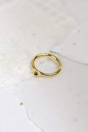 Custom Paw Heart Ring