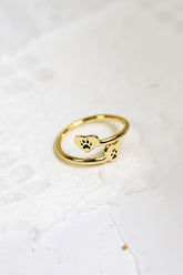 Custom Paw Double Heart Ring