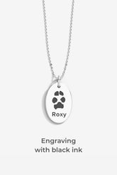 Double-Sided Custom Paw Oval Necklace