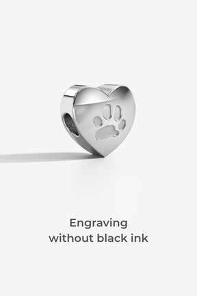 Custom Paw Heart Charm for Pandora