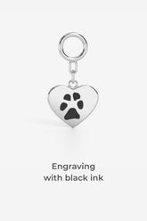 Custom Paw Hanging Heart Charm for Pandora