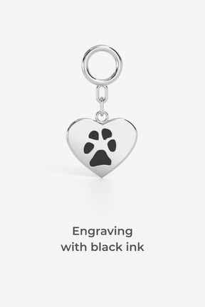 Custom Paw Hanging Heart Charm for Pandora