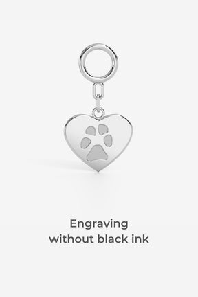 Custom Paw Hanging Heart Charm for Pandora