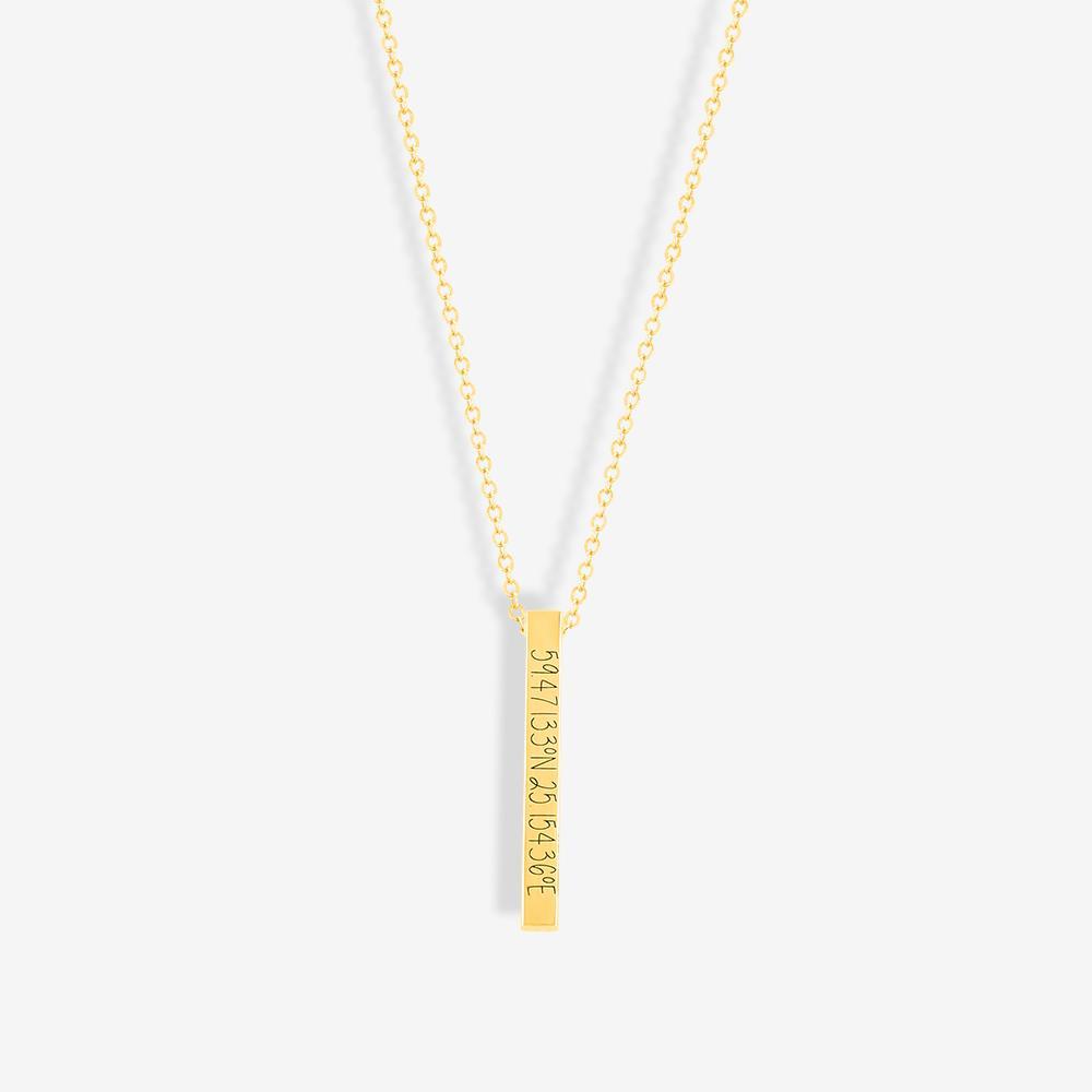 Custom Pillar Bar Necklace Necklace Custom Paw Jewelry 18K Gold Vermeil 14''/35.5cm 