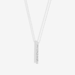Custom Pillar Bar Necklace Necklace Custom Paw Jewelry Sterling Silver 14''/35.5cm 