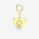 Custom Paw Hanging Heart Charm for Pandora