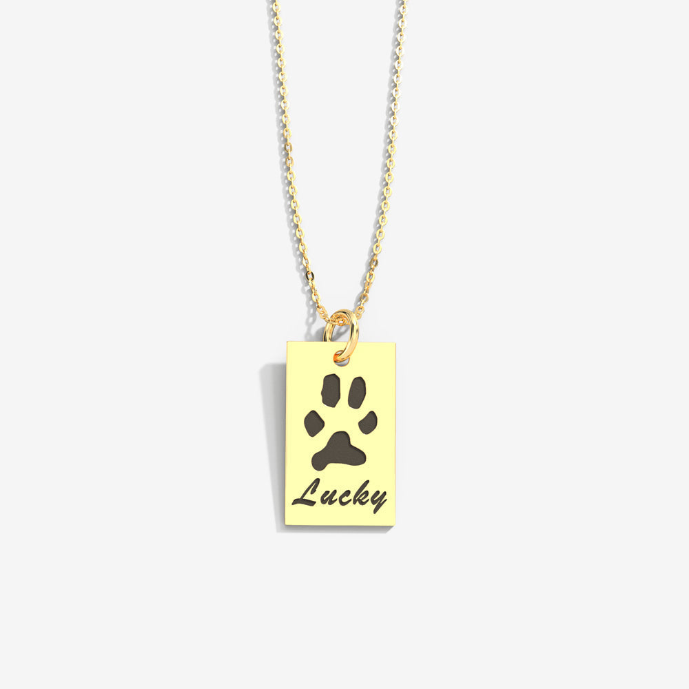 Double-Sided Custom Paw Tag Necklace