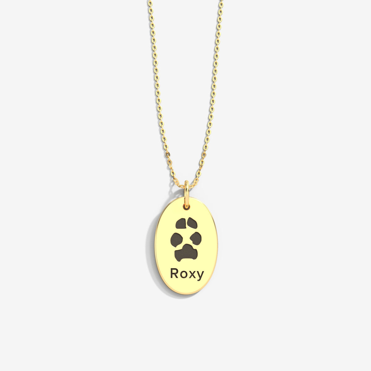 Double-Sided Custom Paw Oval Necklace