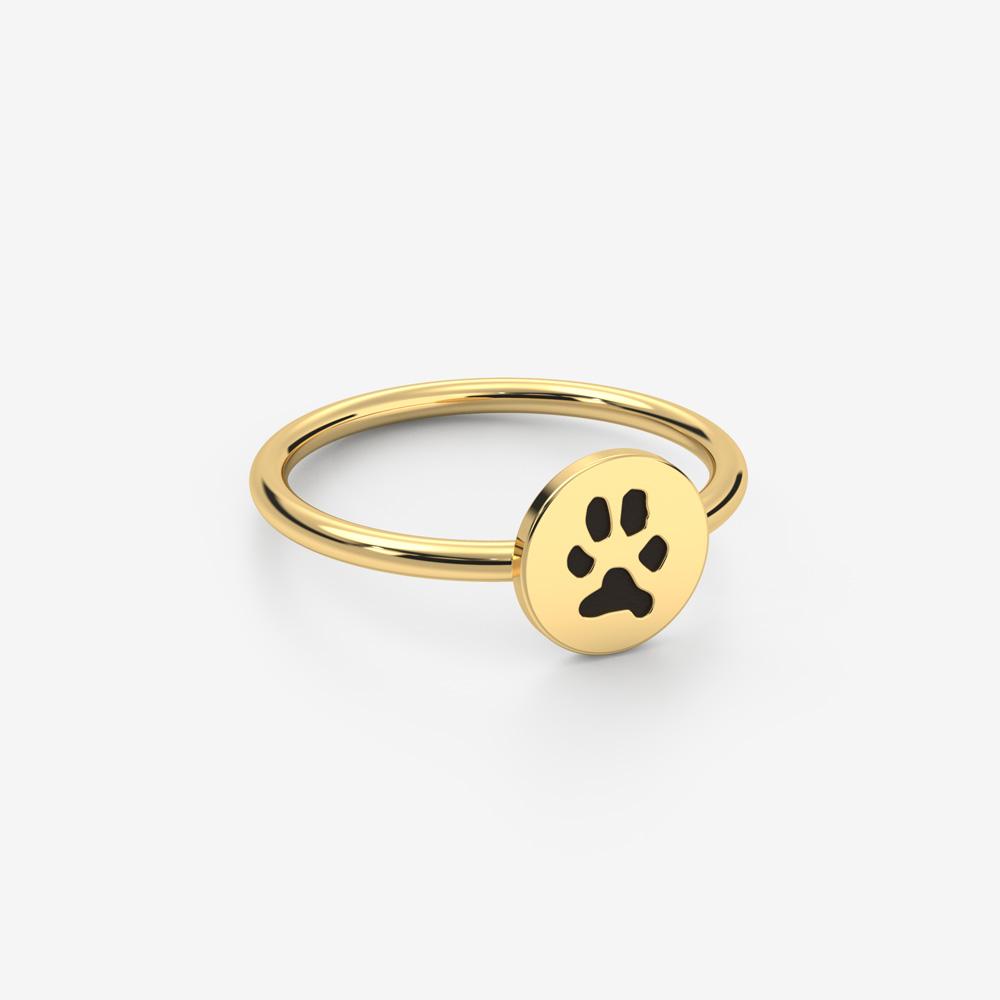 Fingerhut - PalmBeach Jewelry 10K Yellow Gold Paw Print Ring