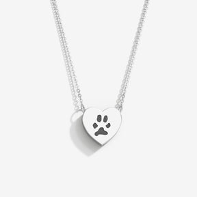 Double-Sided Custom Paw Fixed Heart Necklace