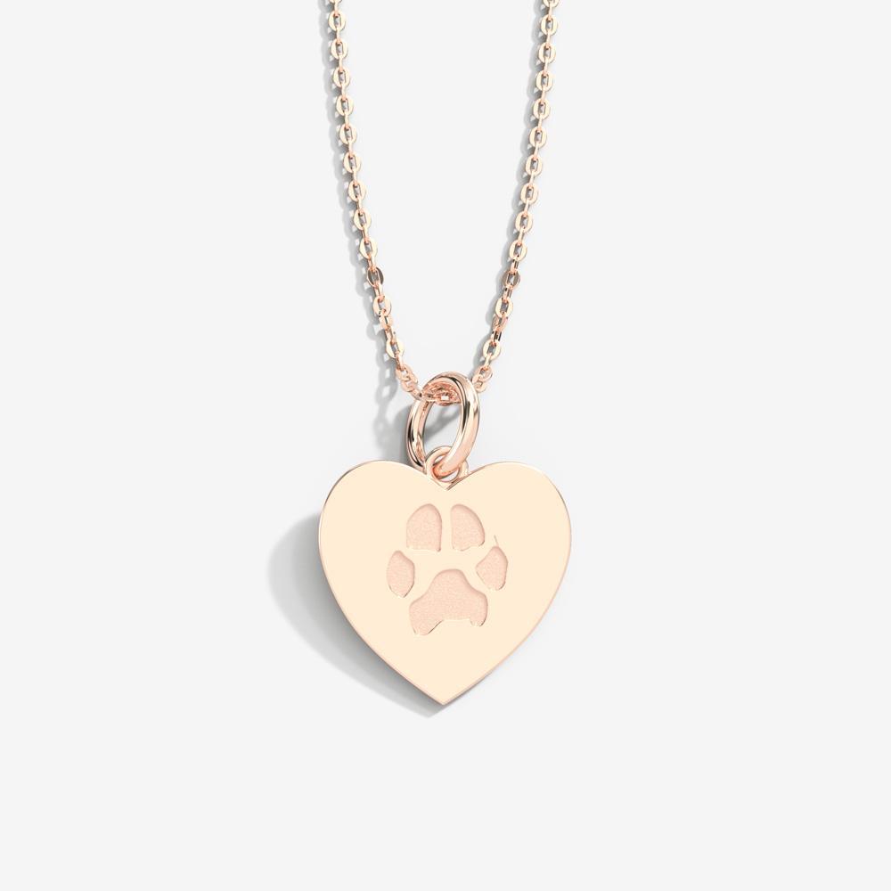 Double-Sided Custom Paw Heart Necklace