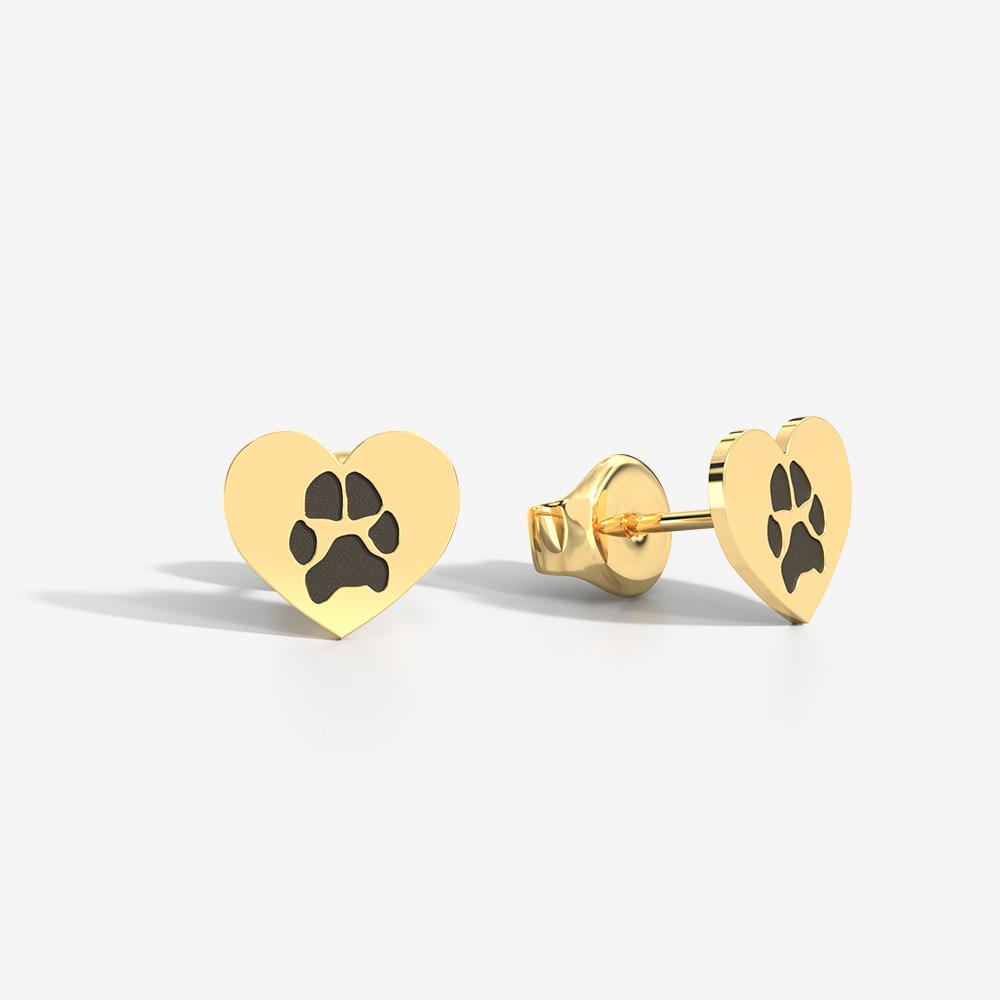Custom Paw Heart Earrings