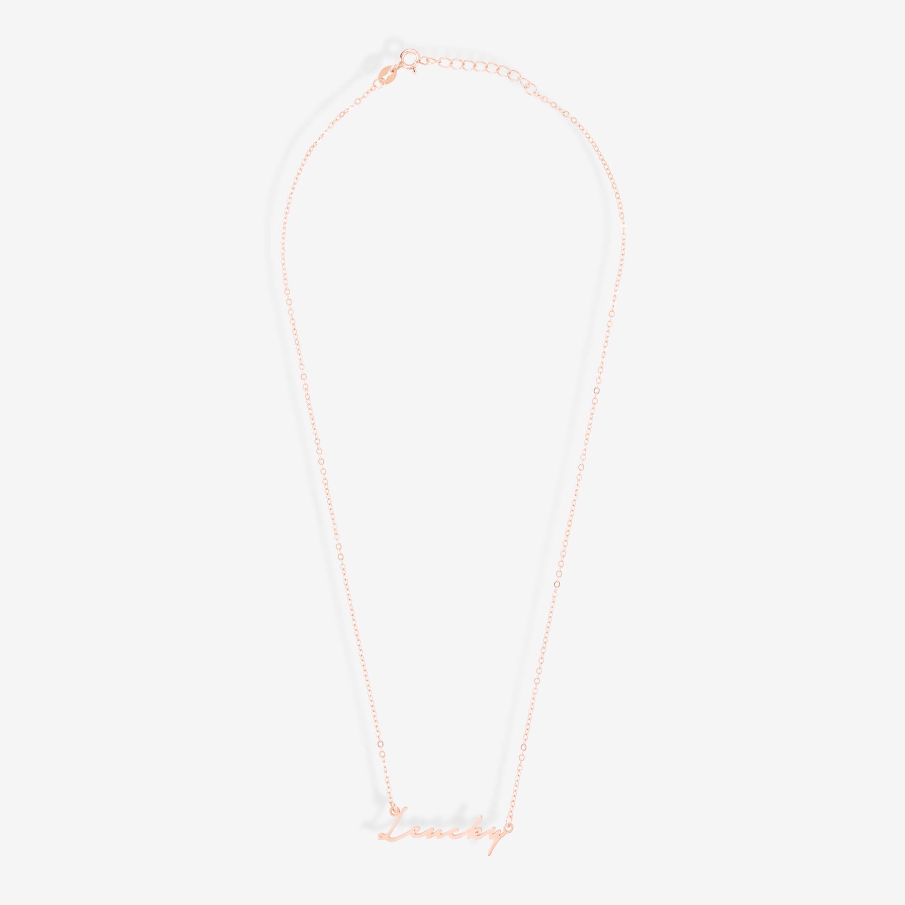 Custom Name Necklace Necklace Custom Paw Jewelry 18K Rose Gold Vermeil 14''/35.5cm 